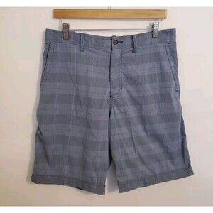 Tommy Bahama Shorts Men's Size 32 Blue Plaid Nylon Blend Chino Beach Golf
